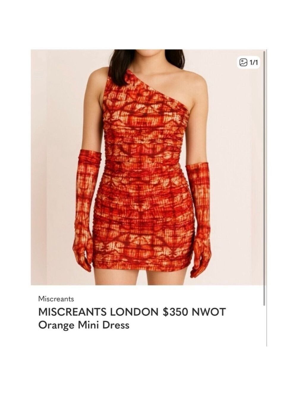 Women's MISCREANTS LONDON Orange White Mini Dress Size 6